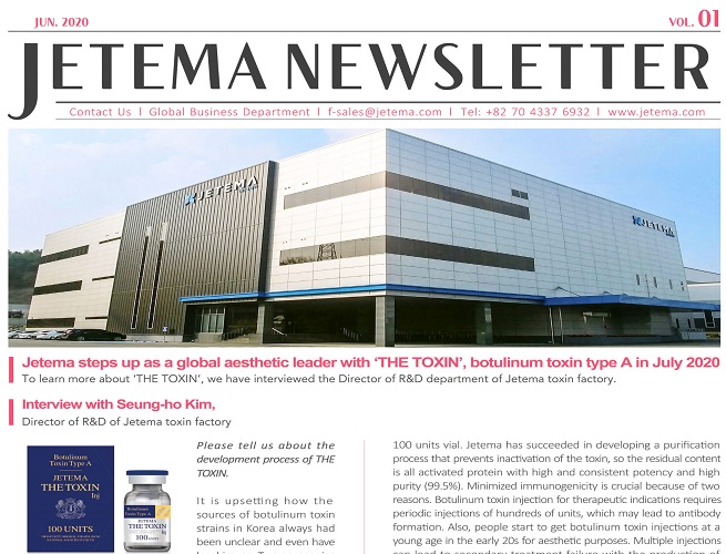 Jetema steps up as a global aesthetic leader with 'THE TOXIN' botulinum toxin tyoe A in July 2020